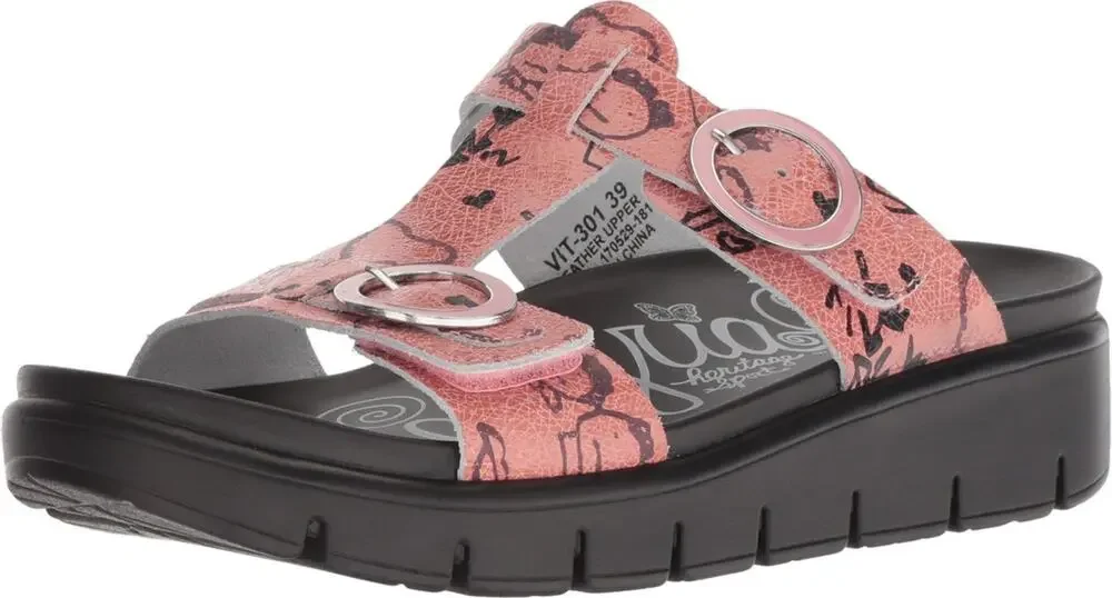 ALEGRIA VITA WOMENS SANDAL RED SCRIBBLE 7 M US